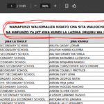 Form Six JKT Selection 2025: Waliochaguliwa JKT Kidato cha sita