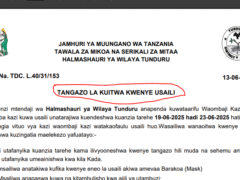 Kuitwa Kwenye Usaili Halmashauri Ya Wilaya Tunduru Juni, 2025 Kuitwa Kwenye Usaili Halmashauri Ya Wilaya Tunduru Juni, 2025